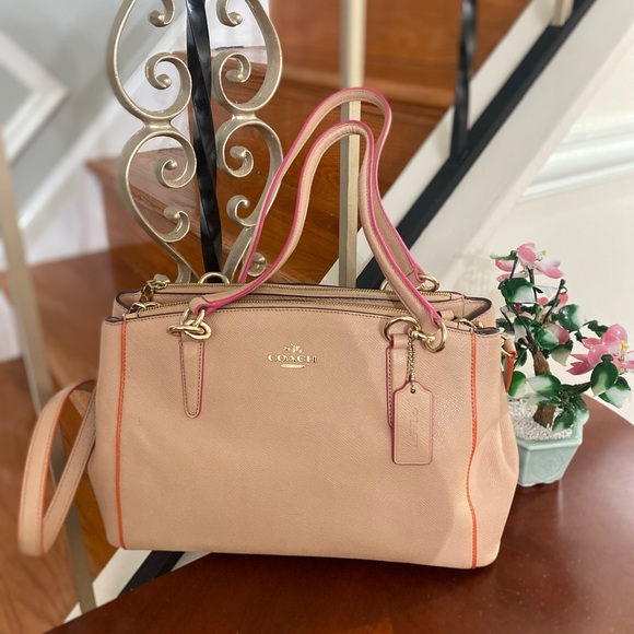 Coach White Large Leather Satchel Shoulder Bag - Picture 4 of 7